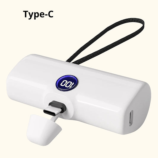 Fast Charging Power Bank Portable Charger External Battery for Iphone Samsung Huawei Xiaomi HONOR 5000Mah Type C or Lightning