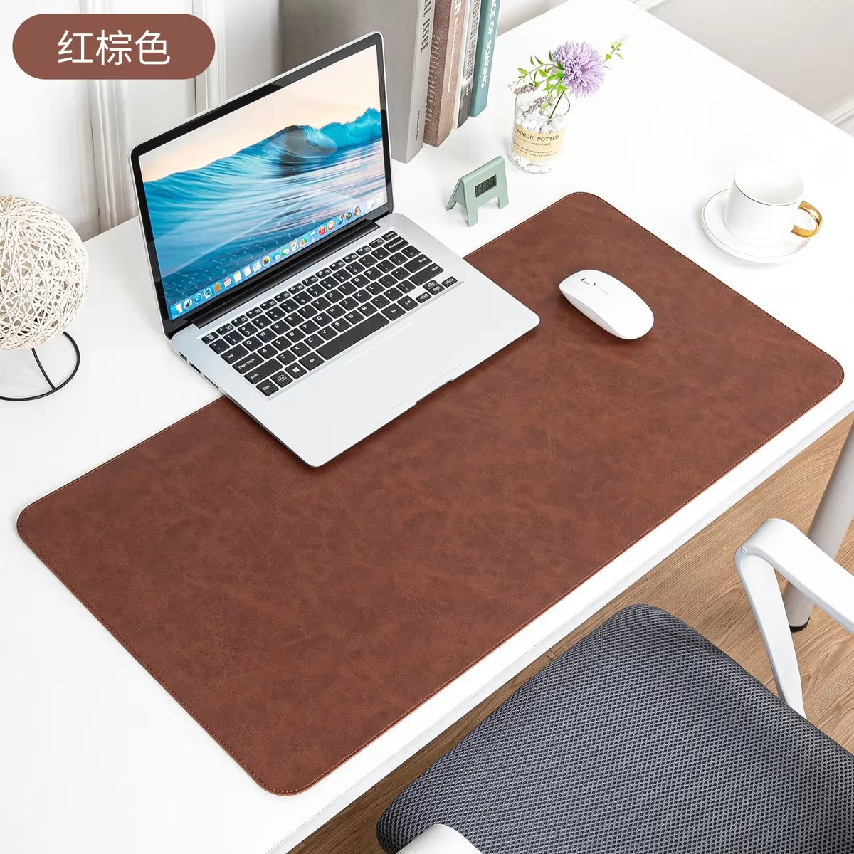 Desk Pad Waterproof PU Mouse Pad Desk Mat Protective Cover Large Mousepad Computer Laptop Non-Slip Easy to Clean Keyboard Mats