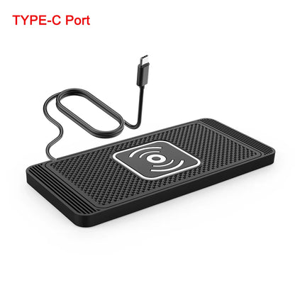 Car Wireless Charger Silicone Non-Slip Pad for Iphone 15 14 13 12 Samsung S24 S23 Xiaomi Car Phone Fast Induction Charging Pad