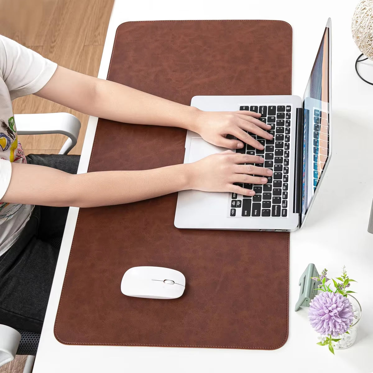Desk Pad Waterproof PU Mouse Pad Desk Mat Protective Cover Large Mousepad Computer Laptop Non-Slip Easy to Clean Keyboard Mats
